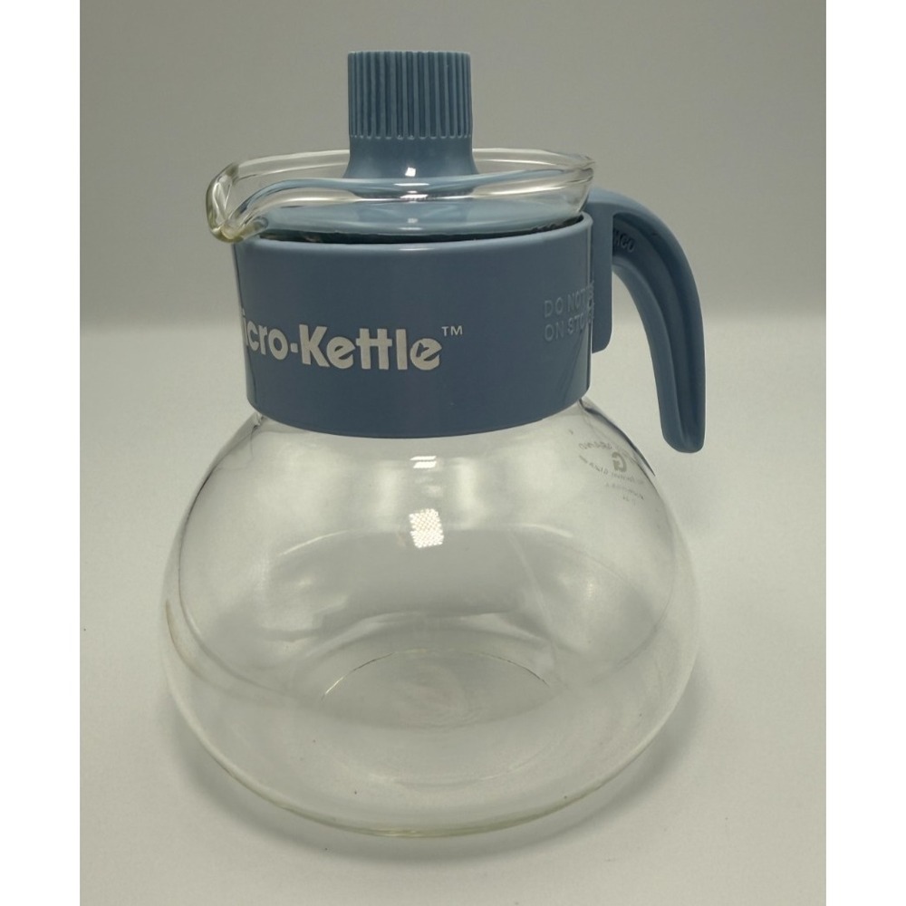 VTG Gemco The Micro Kettle 4 Cup Microwave Tea Kettle Blue USA